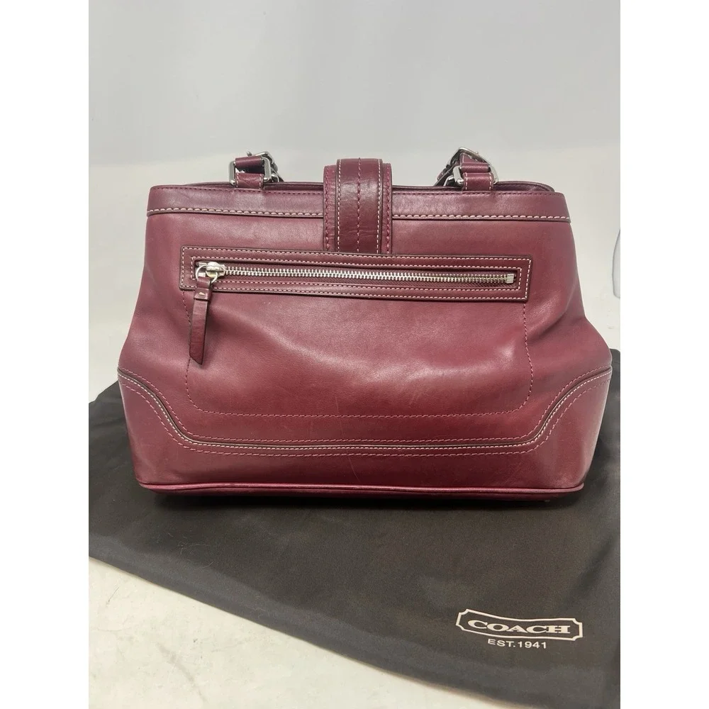 Coach MEDIUM F12602 Vintage Burgundy Y2K Soho Hampton Leather Satchel